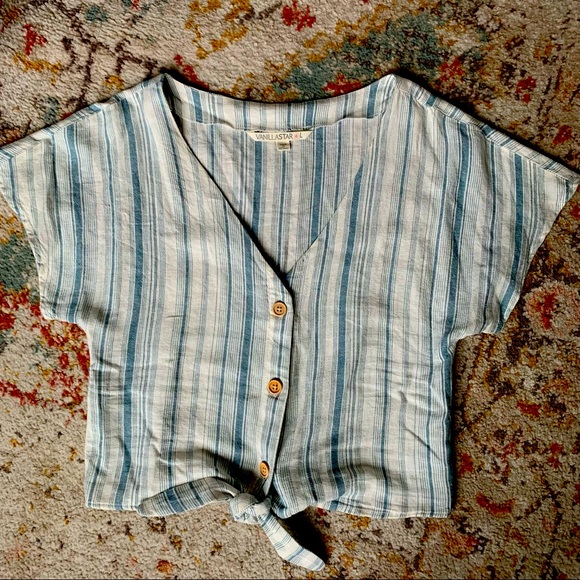 Linen striped button down - Picture 2 of 2